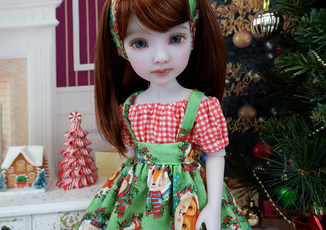 Christmas Critters - blouse & jumper with saddle shoes for Ruby Red Fashion Friends doll