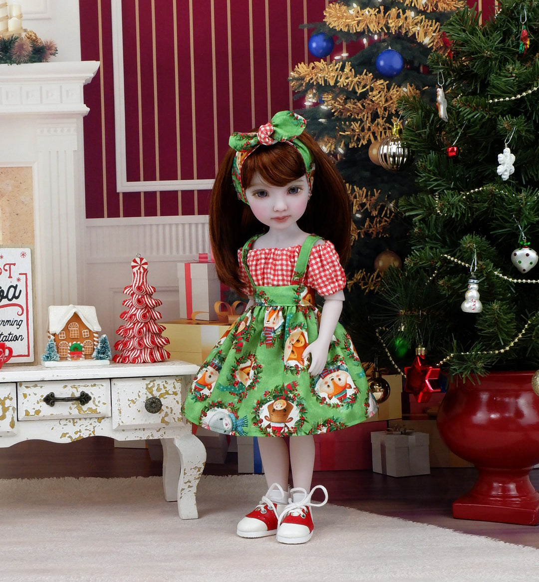 Christmas Critters - blouse & jumper with saddle shoes for Ruby Red Fashion Friends doll