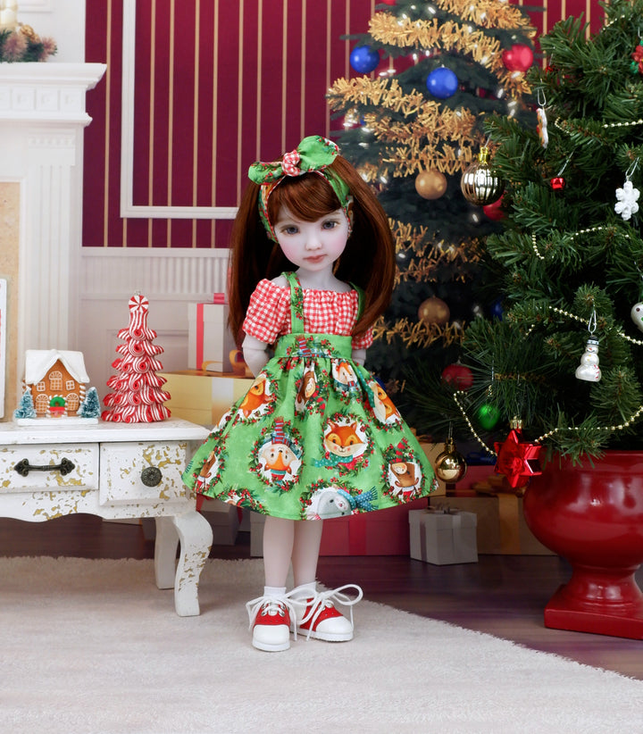 Christmas Critters - blouse & jumper with saddle shoes for Ruby Red Fashion Friends doll