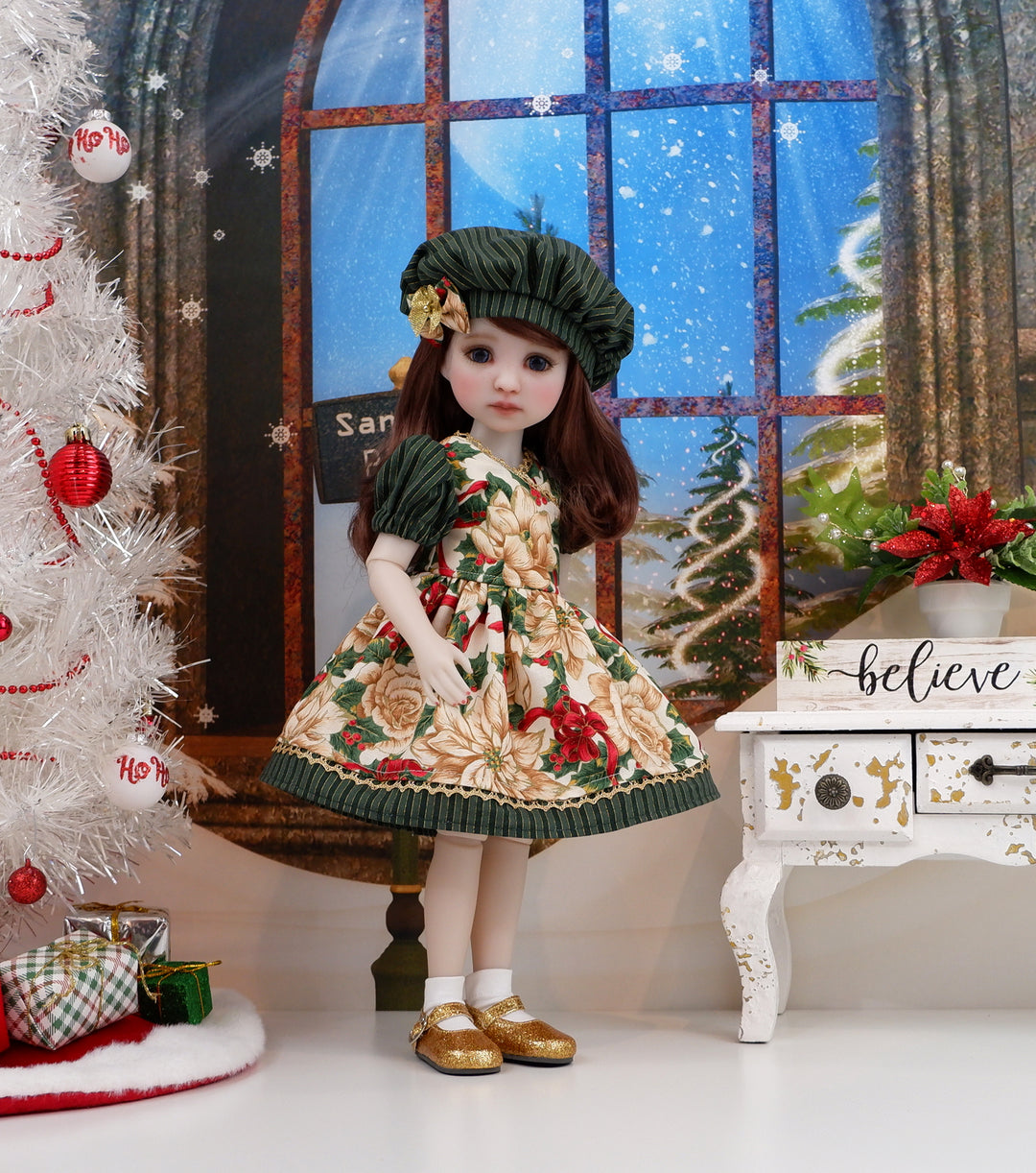 Christmas Hellebore - dress with shoes for Ruby Red Fashion Friends doll