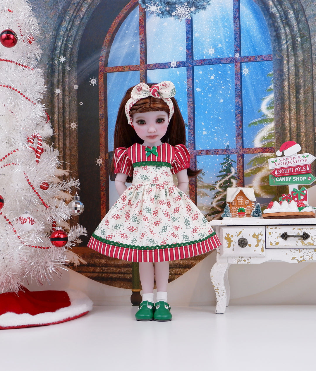 Christmas Mints - dress and shoes for Ruby Red Fashion Friends doll