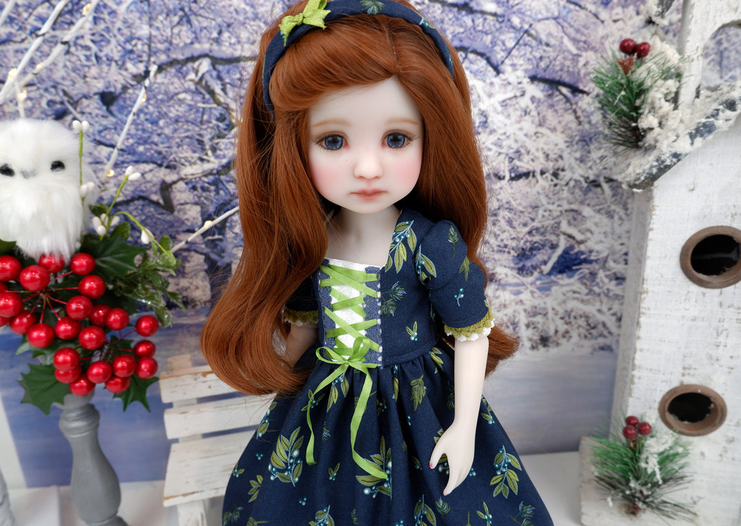 Christmas Mistletoe - dirndl dress with boots for Ruby Red Fashion Friends doll