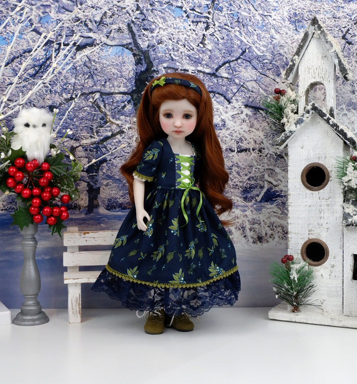 Christmas Mistletoe - dirndl dress with boots for Ruby Red Fashion Friends doll