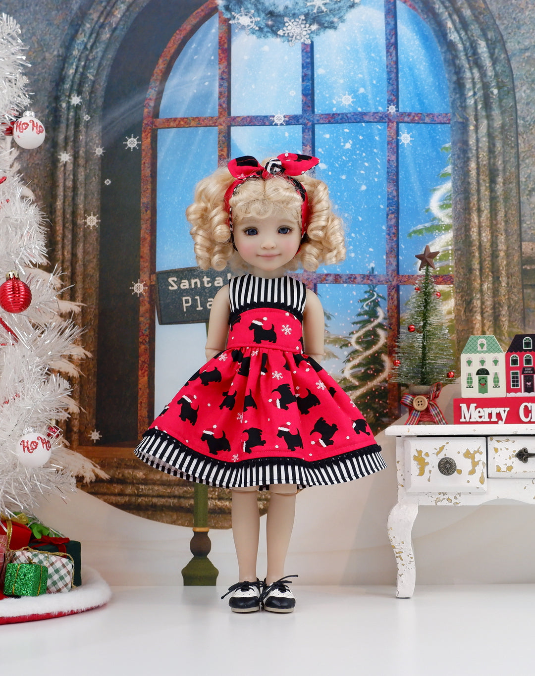 Christmas Scottie - dress and shoes for Ruby Red Fashion Friends doll