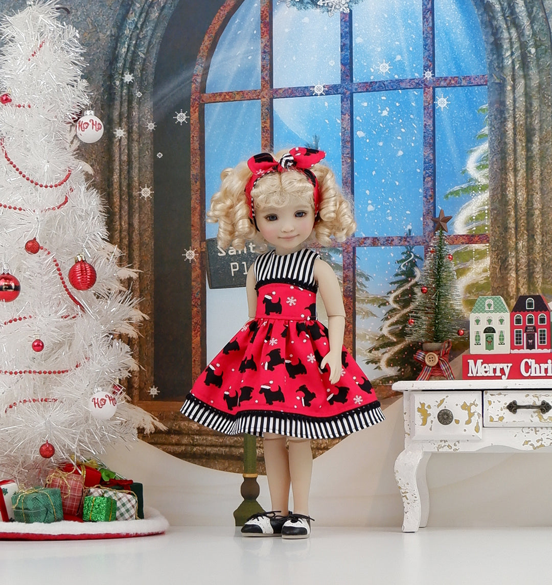 Christmas Scottie - dress and shoes for Ruby Red Fashion Friends doll