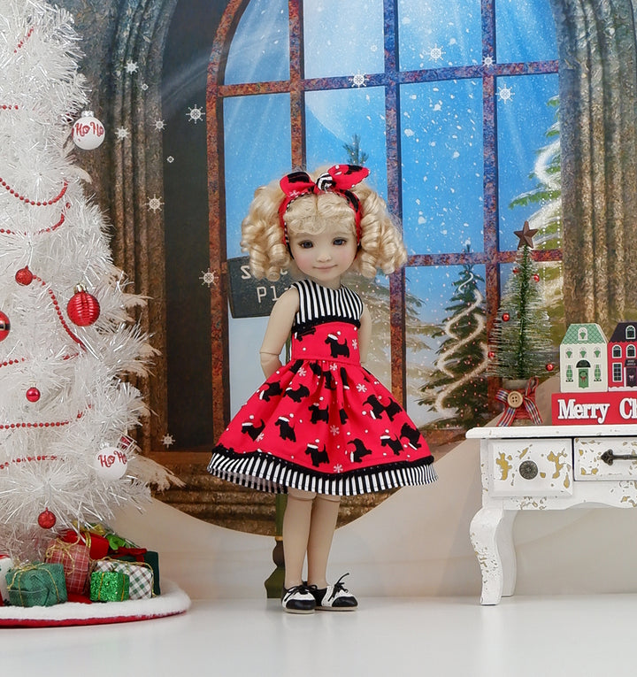 Christmas Scottie - dress and shoes for Ruby Red Fashion Friends doll