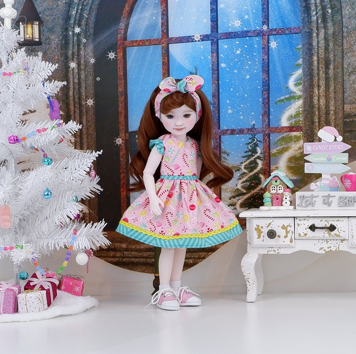 Christmas Sweet Shoppe - dress & saddle shoes for Ruby Red Fashion Friends doll