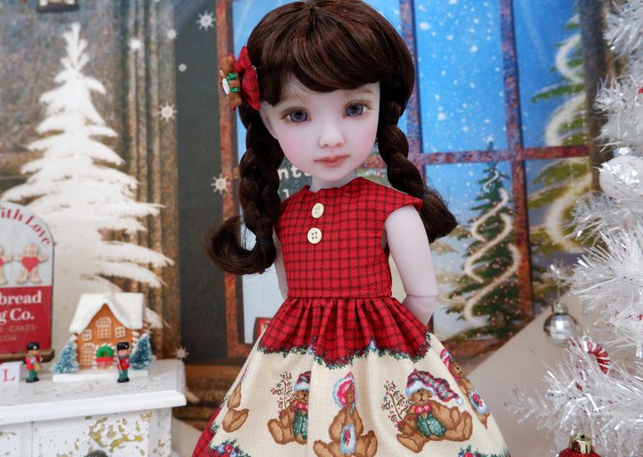 Christmas Teddy Bear - dress with shoes for Ruby Red Fashion Friends doll