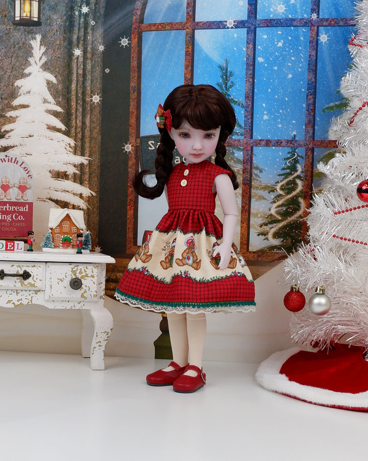 Christmas Teddy Bear - dress with shoes for Ruby Red Fashion Friends doll