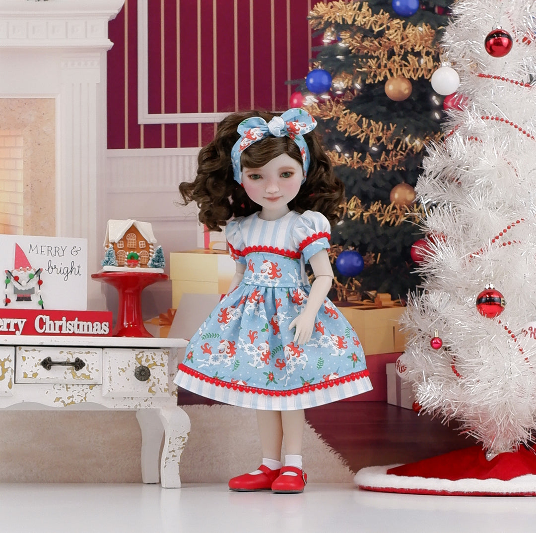 Christmas Unicorn - dress with shoes for Ruby Red Fashion Friends doll