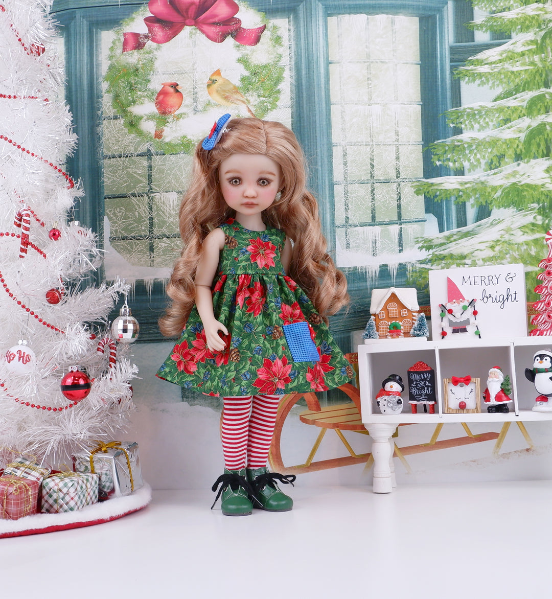 Classic Poinsettia - dress with boots for Ruby Red Fashion Friends doll