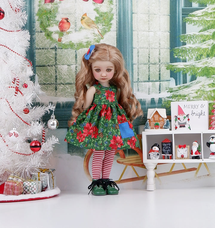 Classic Poinsettia - dress with boots for Ruby Red Fashion Friends doll