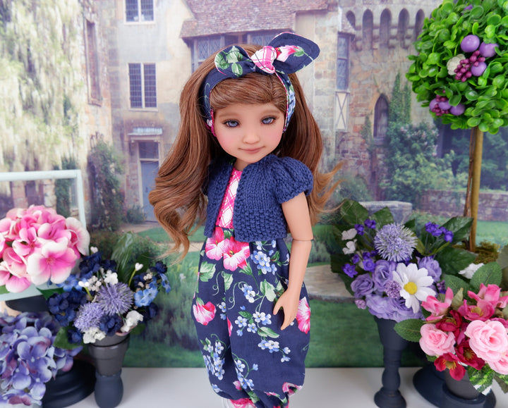 Climbing Morning Glory - romper with sweater & boots for Ruby Red Fashion Friends doll