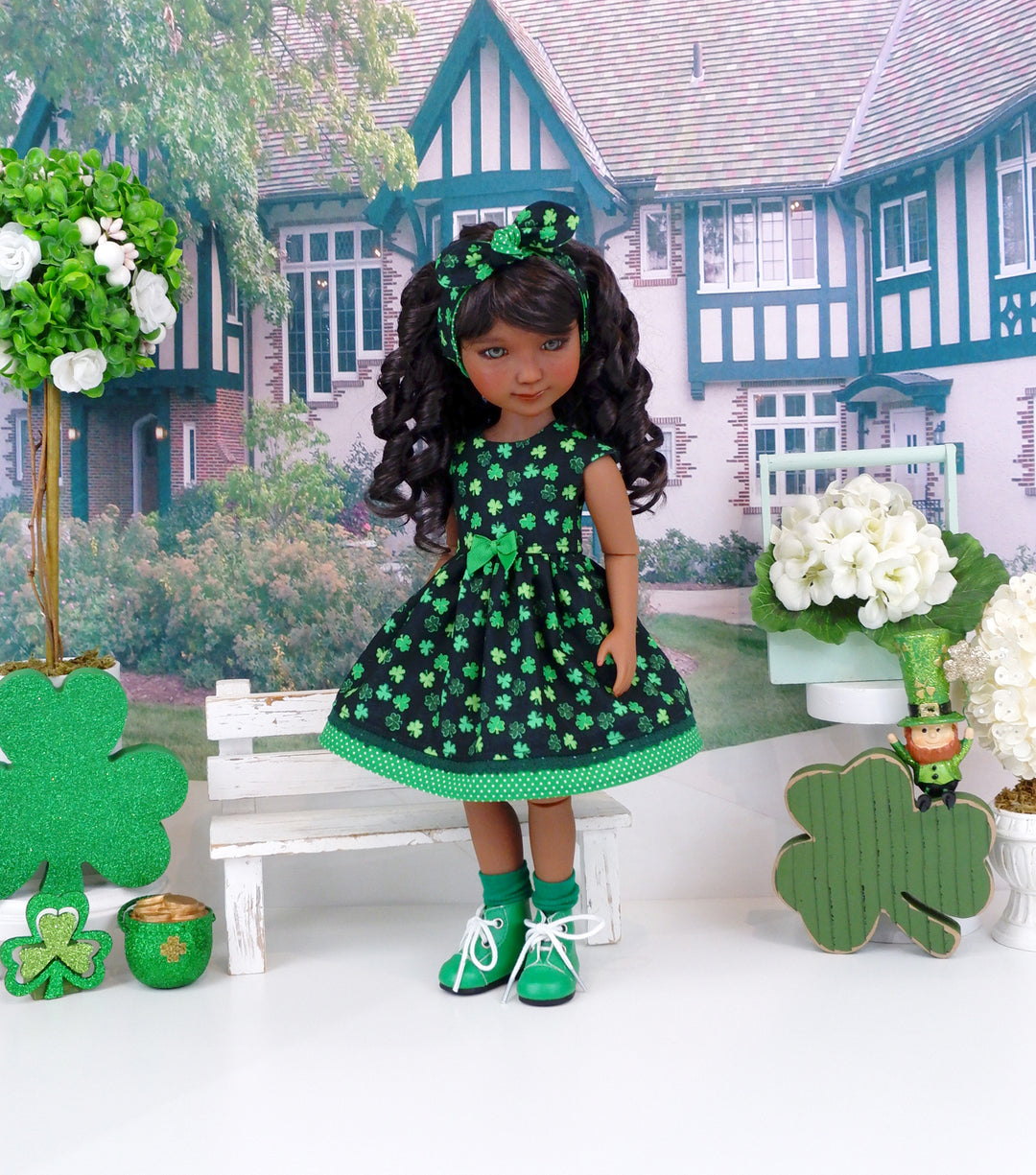 Clover Cutie - dress with boots for Ruby Red Fashion Friends doll