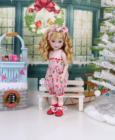Cocoa Cups - romper with boots for Ruby Red Fashion Friends doll