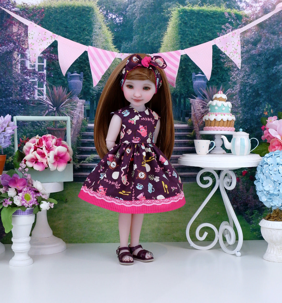 Coffee or Tea? - dress with sandals for Ruby Red Fashion Friends doll
