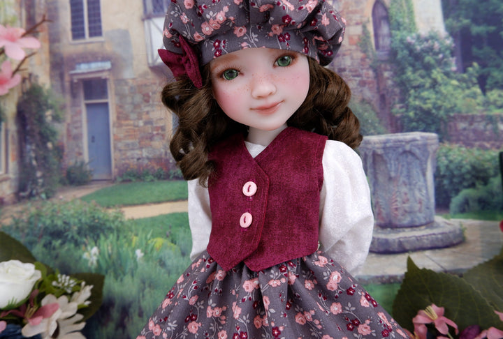 College Roses - dress & vest with shoes for Ruby Red Fashion Friends doll