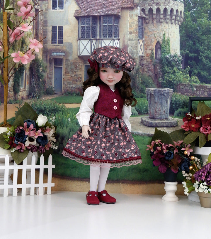 College Roses - dress & vest with shoes for Ruby Red Fashion Friends doll