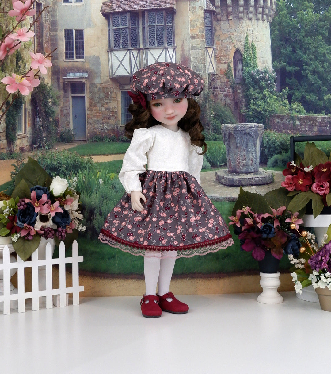 College Roses - dress & vest with shoes for Ruby Red Fashion Friends doll