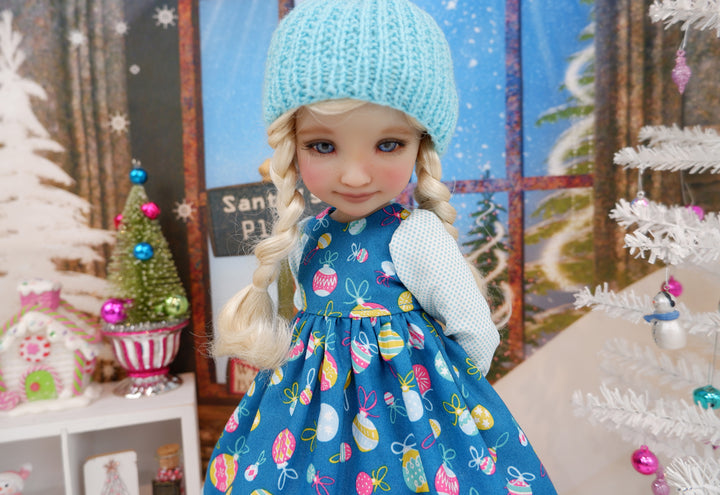 Colorful Ornaments - dress ensemble with boots for Ruby Red Fashion Friends doll