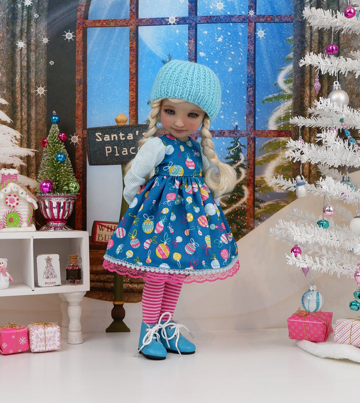 Colorful Ornaments - dress ensemble with boots for Ruby Red Fashion Friends doll