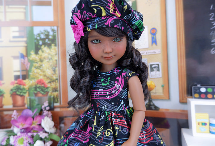 Colorful Tune - dress with boots for Ruby Red Fashion Friends doll