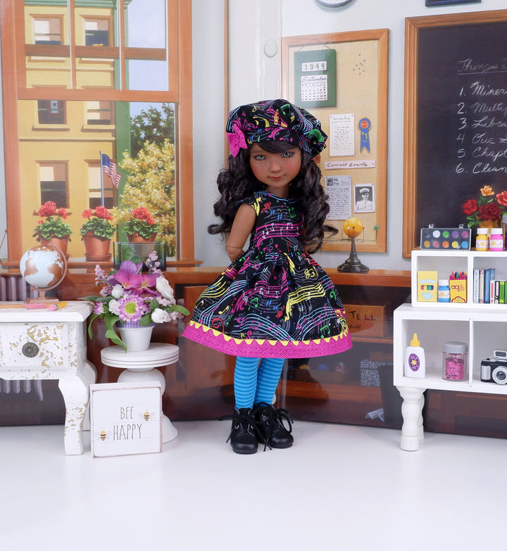 Colorful Tune - dress with boots for Ruby Red Fashion Friends doll