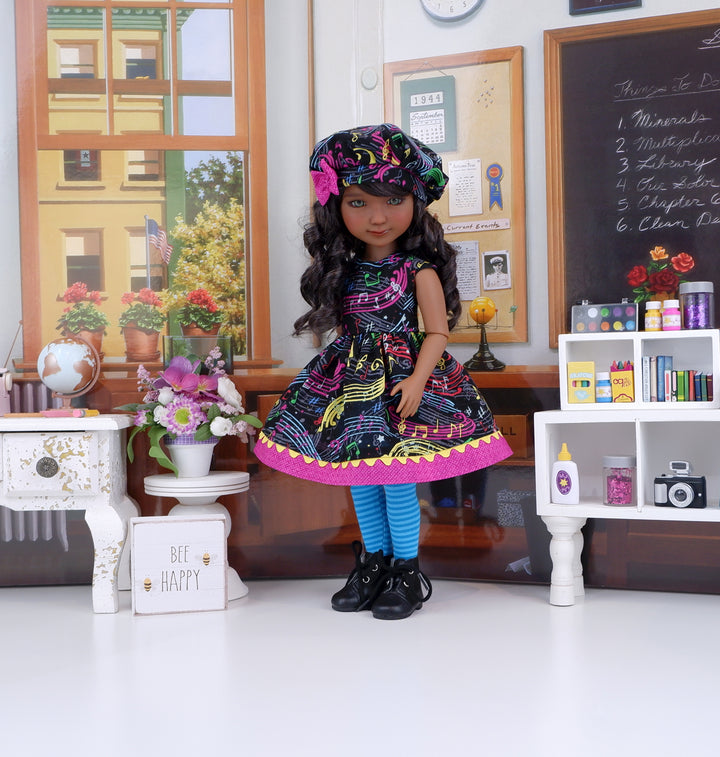 Colorful Tune - dress with boots for Ruby Red Fashion Friends doll