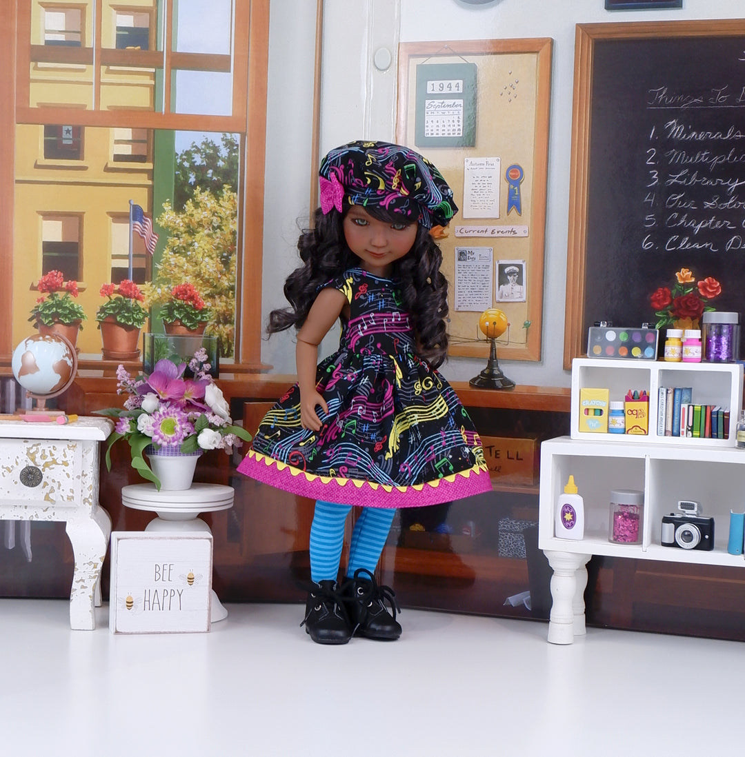 Colorful Tune - dress with boots for Ruby Red Fashion Friends doll