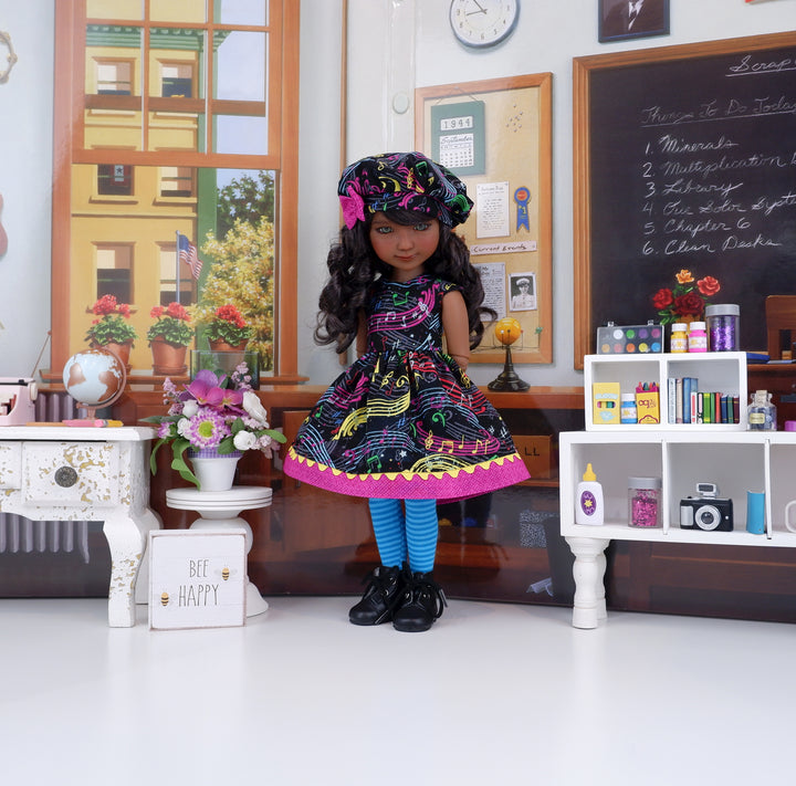 Colorful Tune - dress with boots for Ruby Red Fashion Friends doll