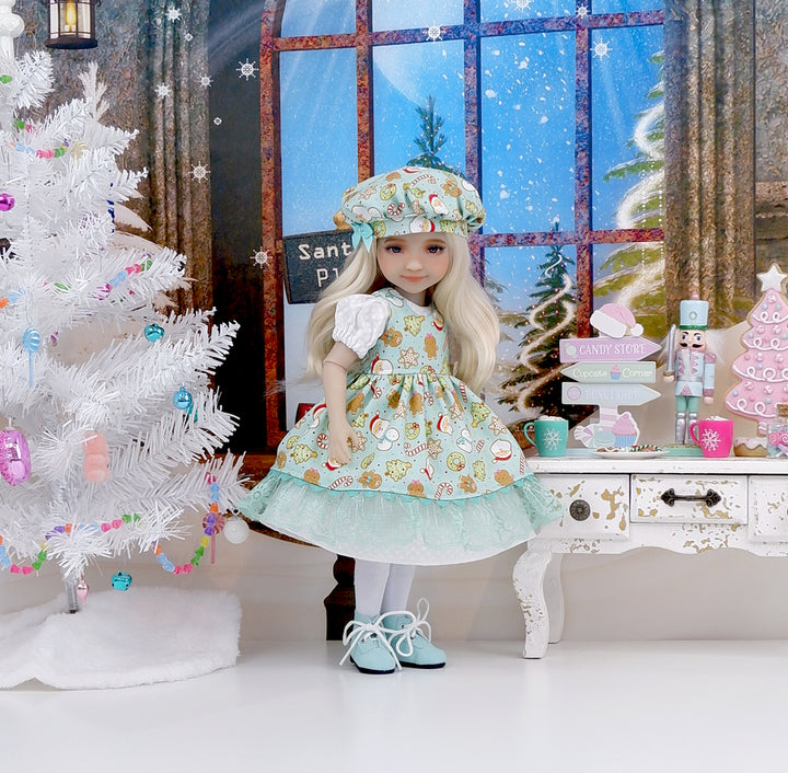 Cookie Cutie Too - dress, pinafore and boots for Ruby Red Fashion Friends doll