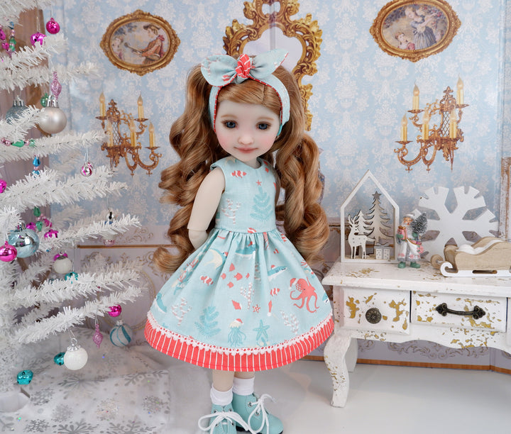 Coral Christmas Tree - dress with boots for Ruby Red Fashion Friends doll