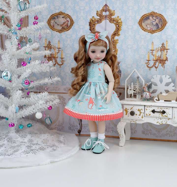 Coral Christmas Tree - dress with boots for Ruby Red Fashion Friends doll