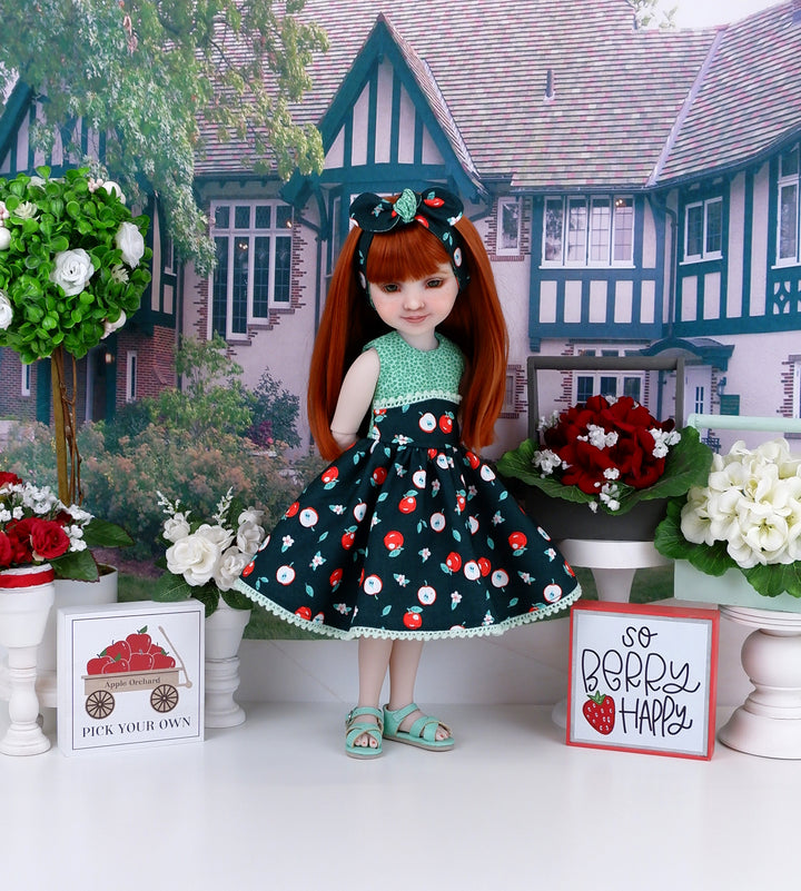 Cortland Apples - dress and sandals for Ruby Red Fashion Friends doll
