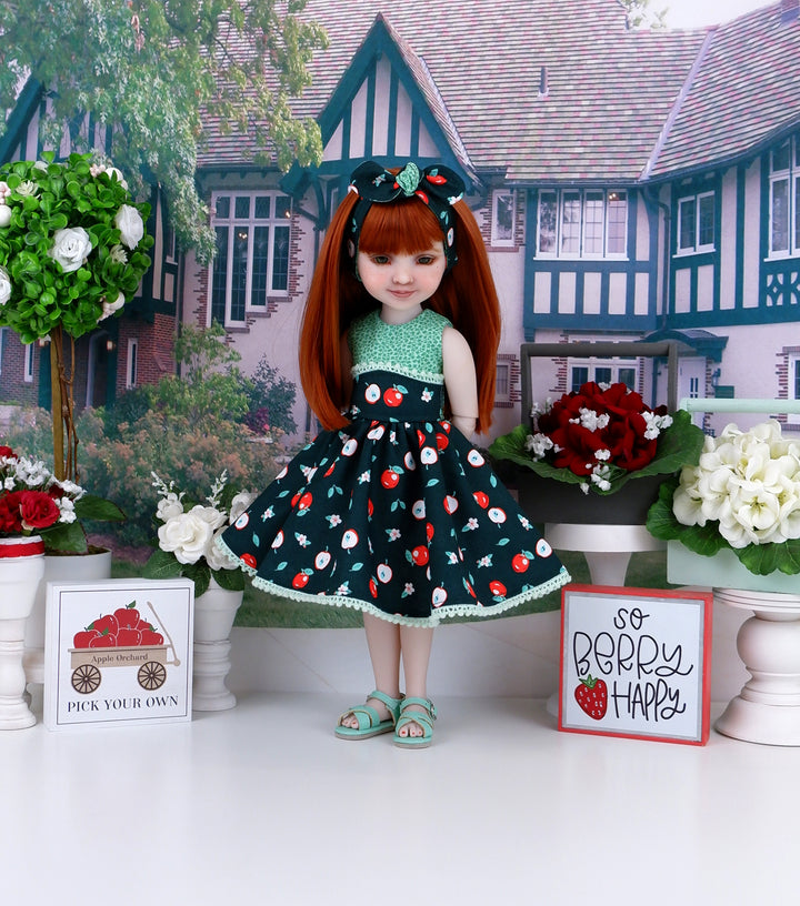 Cortland Apples - dress and sandals for Ruby Red Fashion Friends doll