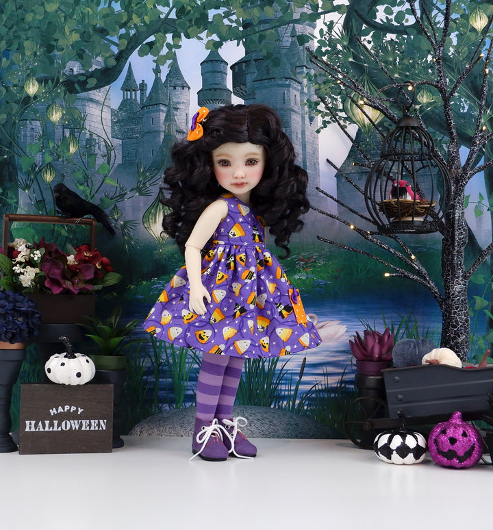 Costumed Candy Corn - dress with boots for Ruby Red Fashion Friends doll