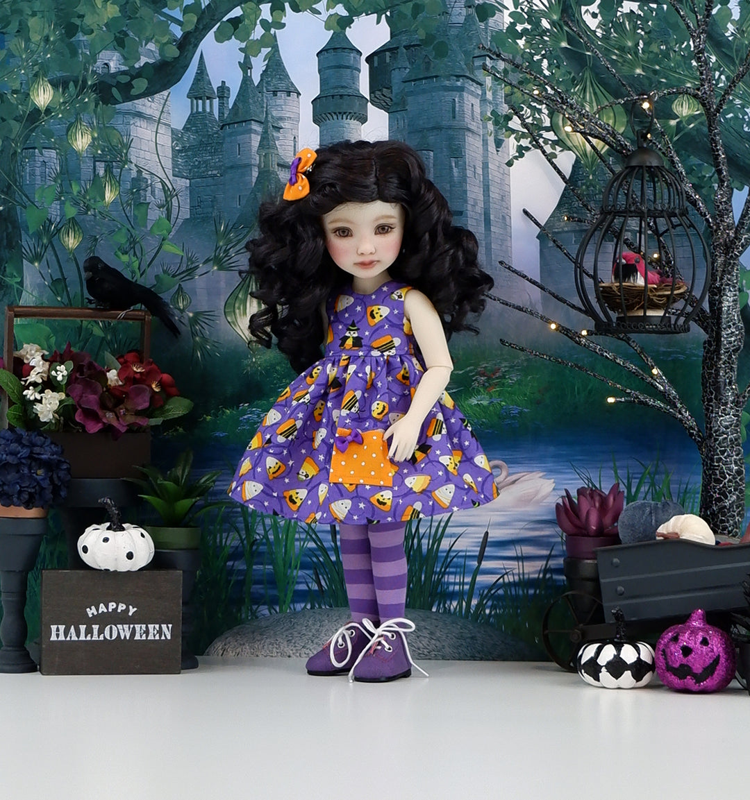 Costumed Candy Corn - dress with boots for Ruby Red Fashion Friends doll