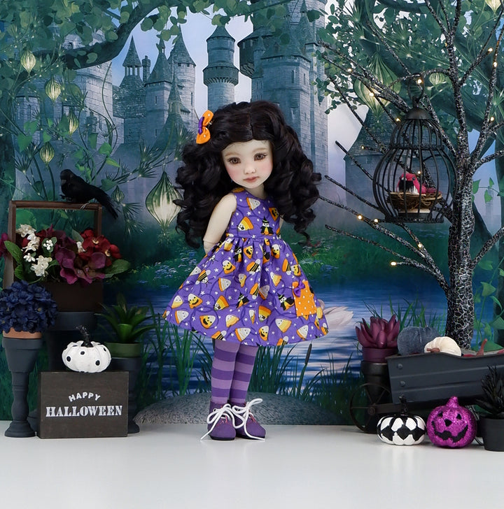 Costumed Candy Corn - dress with boots for Ruby Red Fashion Friends doll