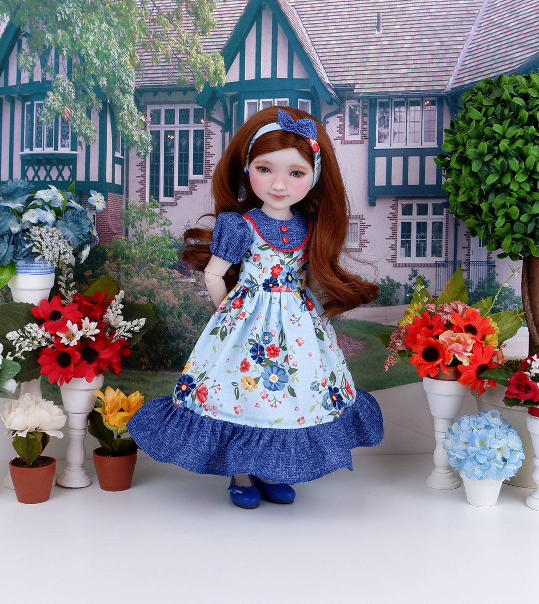Country Blue - dress with shoes for Ruby Red Fashion Friends doll