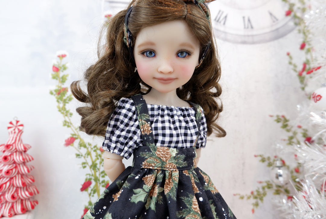 Country Pinecones - blouse &amp; jumper with loafers for Ruby Red Fashion Friends doll