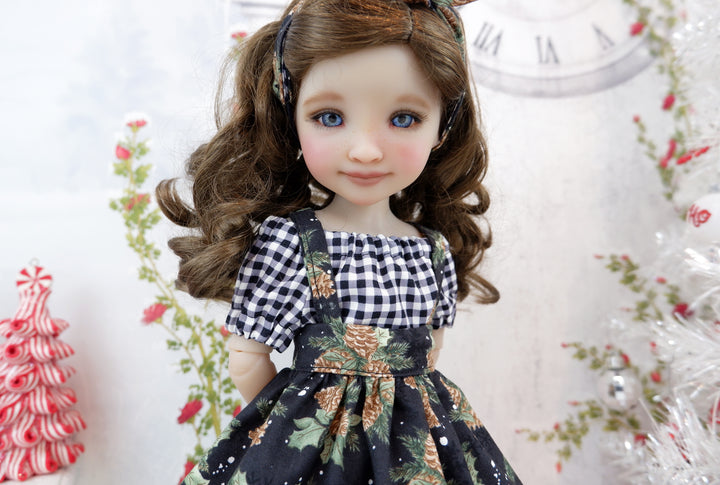 Country Pinecones - blouse &amp; jumper with loafers for Ruby Red Fashion Friends doll