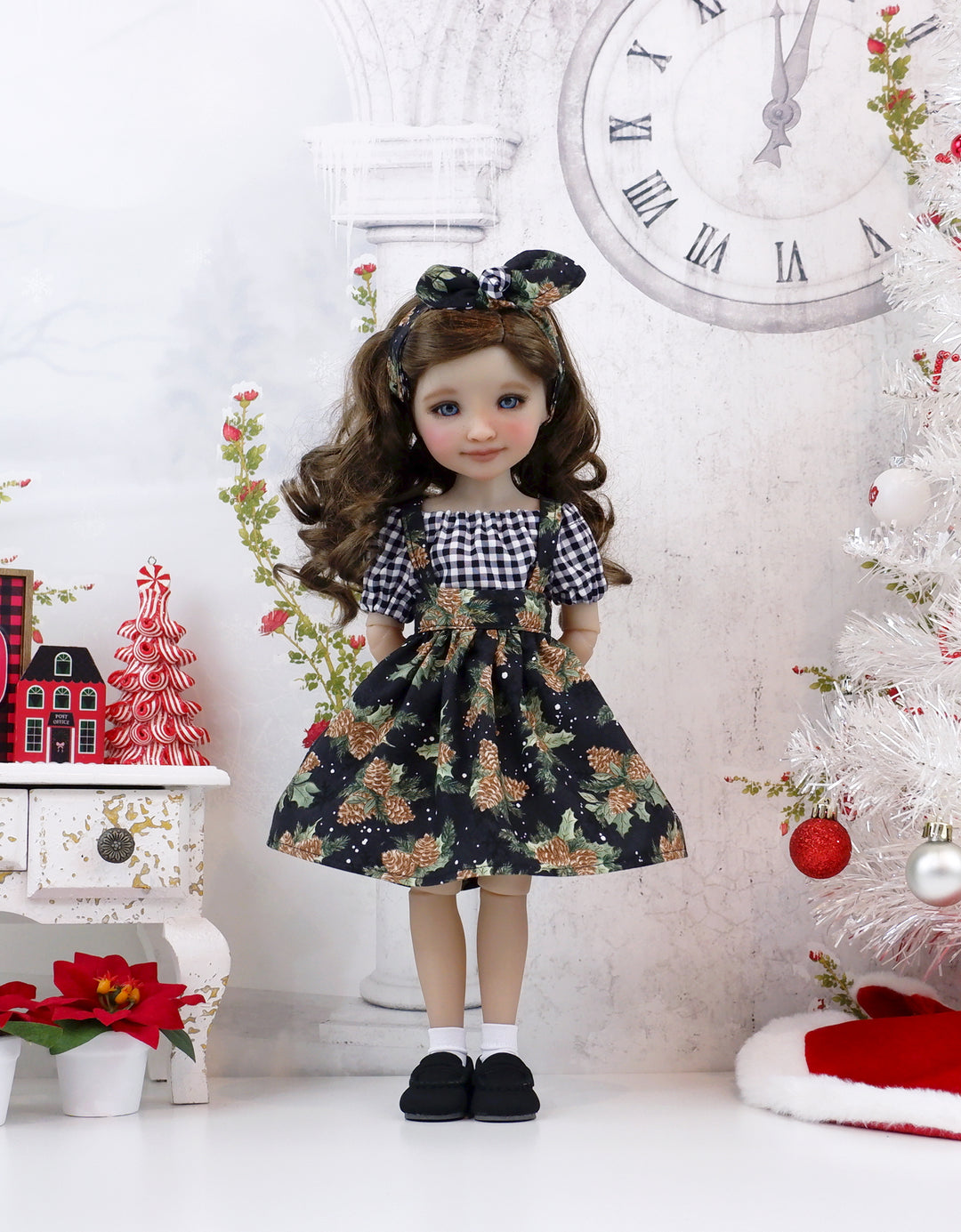 Country Pinecones - blouse &amp; jumper with loafers for Ruby Red Fashion Friends doll
