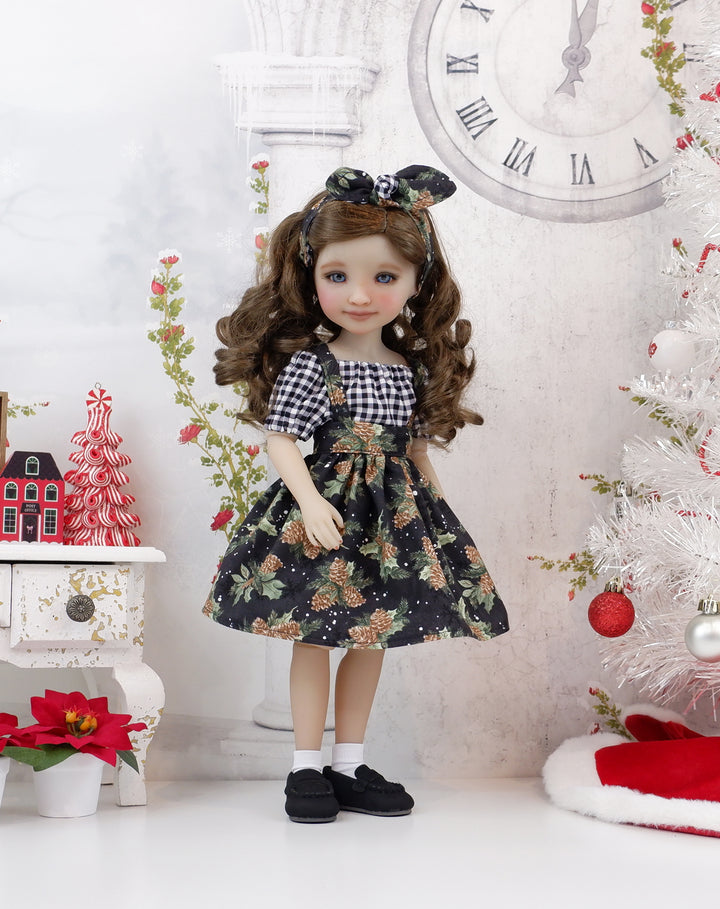 Country Pinecones - blouse &amp; jumper with loafers for Ruby Red Fashion Friends doll