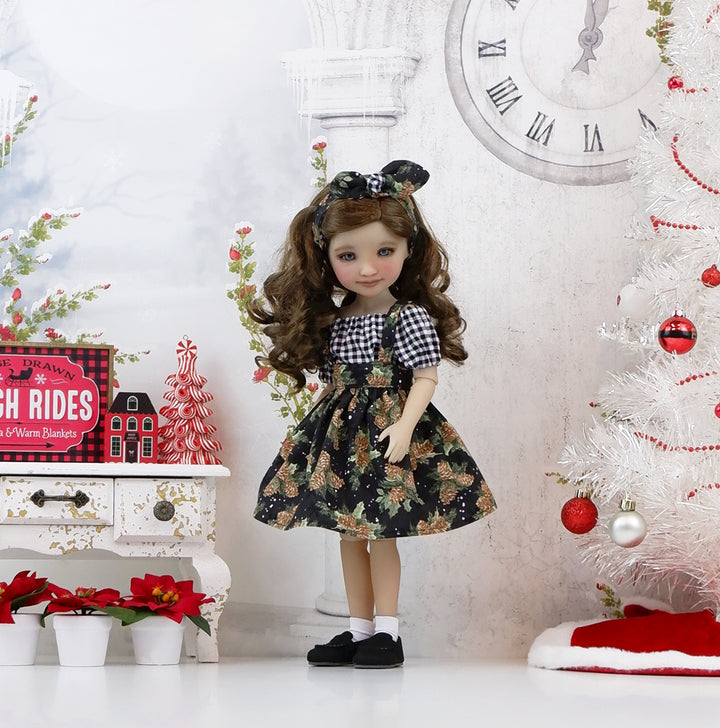Country Pinecones - blouse &amp; jumper with loafers for Ruby Red Fashion Friends doll