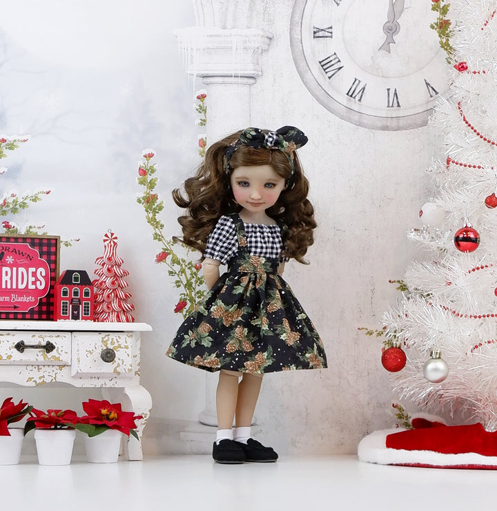 Country Pinecones - blouse &amp; jumper with loafers for Ruby Red Fashion Friends doll