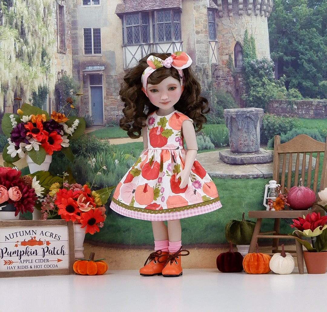 Countryside Pumpkin - dress with boots for Ruby Red Fashion Friends doll