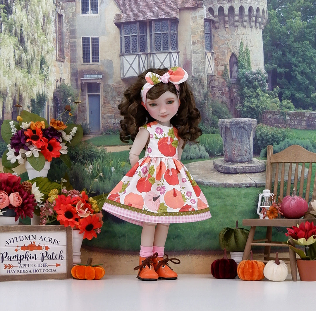Countryside Pumpkin - dress with boots for Ruby Red Fashion Friends doll