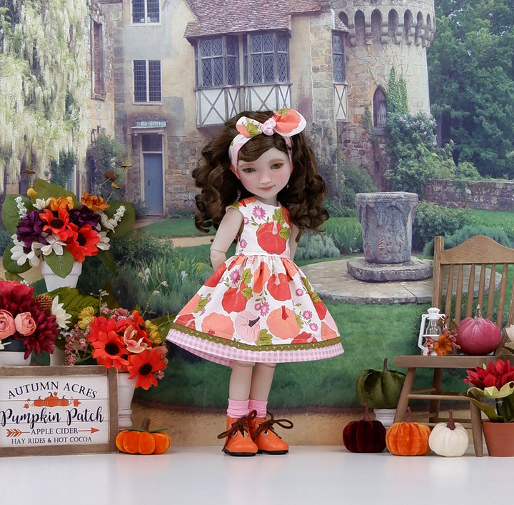 Countryside Pumpkin - dress with boots for Ruby Red Fashion Friends doll