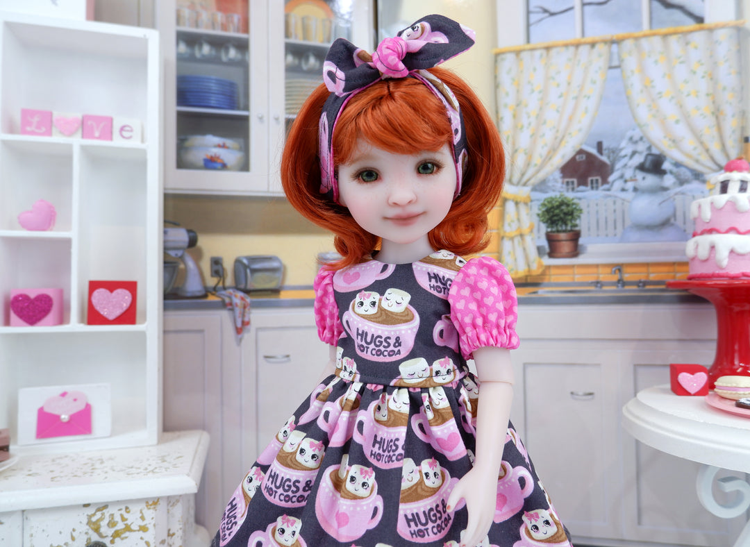 Cozy Cup of Cocoa - dress and boots for Ruby Red Fashion Friends doll