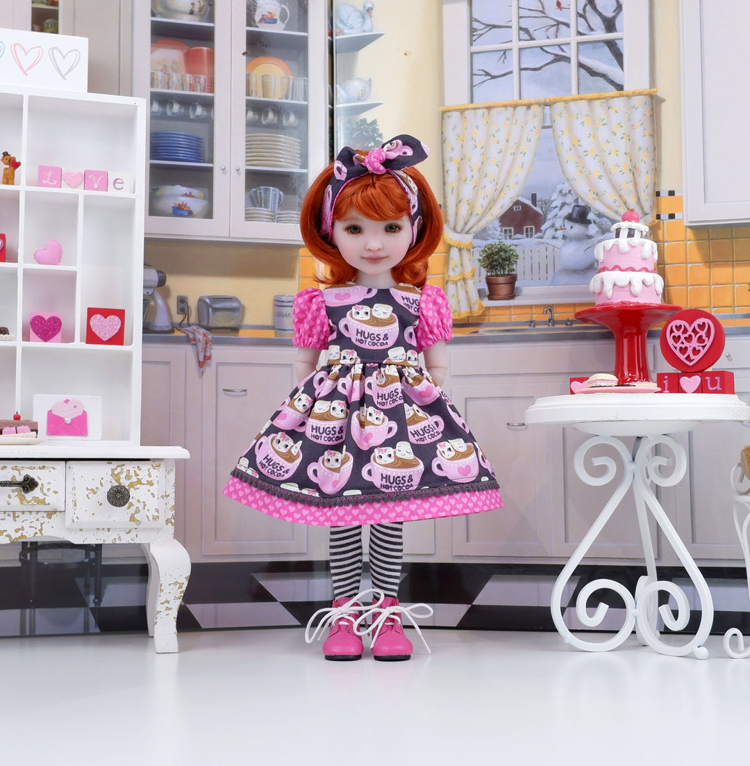 Cozy Cup of Cocoa - dress and boots for Ruby Red Fashion Friends doll